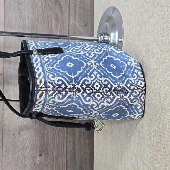 Brighton Blue Nylon Leather Tote Shoulder Bag - Picture 3 of 13